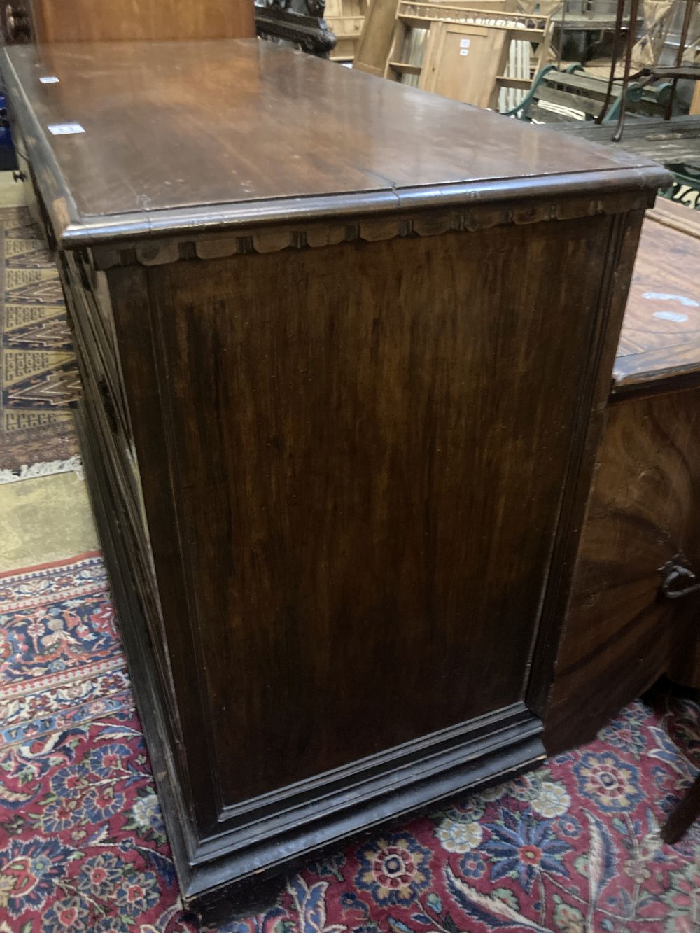 An 18th century Dutch marquetry inlaid walnut chest, width 136cm depth 56cm height 101cm - Image 3 of 3