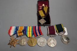 A group of three WWI medals to 9274 L.Cpl.C.Jarvis, Shrops Light Infantry and three other medals