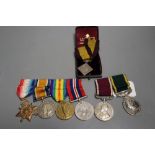 A group of three WWI medals to 9274 L.Cpl.C.Jarvis, Shrops Light Infantry and three other medals