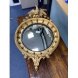 A Regency style giltwood convex mirror, diameter 50cm