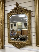 A Victorian giltwood and gesso wall mirror, width 50cm height 90cm