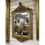 A Victorian giltwood and gesso wall mirror, width 50cm height 90cm