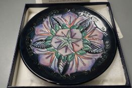 A Moorcroft 1996 year plate, ''Morning Glory'', second series, fifth edition, designed by Rachel