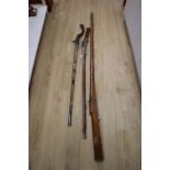 A long musket, overall 90 inches and two further longarms, all with ram-rods