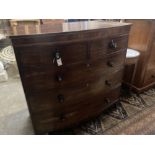 A Regency mahogany bow-fronted chest of drawers, width 119cm depth 61cm height 116cm