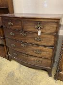 A Regency mahogany bowfront chest, width 104cm depth 53cm height 107cm