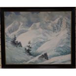 A. Tommasini, oil on canvas, Alpine landscape, signed, 73 x 93cm