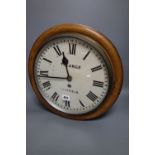 A late Victorian dial clock, the dial signed T. Marge, Mansfield, single fusee movement, oak