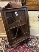 An inlaid glass corner cabinet, width 54cm depth 26cm height 96cm