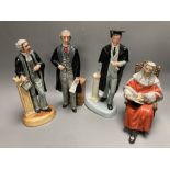 Four Royal Doulton figures: The Lawyer HN3041, The Statesman HN2855, The Graduate HN3017 and The