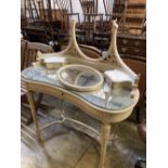 A Louis XVI style cream painted dressing table, width 100cm depth 50cm height 130cm