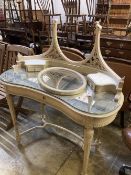 A Louis XVI style cream painted dressing table, width 100cm depth 50cm height 130cm