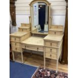 An Edwardian pine dressing table, width 136cm depth 58cm height 166cm