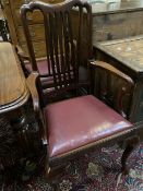 A set of eight mahogany dining chairs