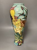 A Moorcroft vase, ''Jaraqui'' pattern, designed by Jeanne McDougall, limited edition number 18 of