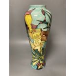 A Moorcroft vase, ''Jaraqui'' pattern, designed by Jeanne McDougall, limited edition number 18 of