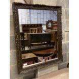 A Victorian style rectangular wall mirror, width 84cm height 100cm