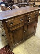 A small 18th century style oak dresser base, width 100cm depth 46cm height 92cm