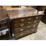 A George III oak chest of drawers, width 100cm depth 48cm height 84cm