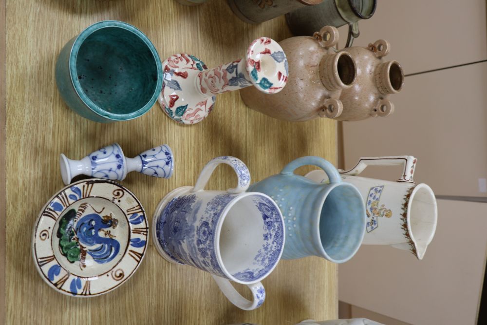 Assorted ceramics and glass, including a pair of Gustavsberg Argenta planters, 33cm diameter (30) - Image 3 of 5