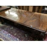 A Victorian mahogany extending dining table, 230cm extended (two spare leaves), width 120cm height