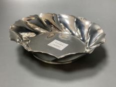 A George V early 18th century style angled fluted shallow bowl, William Hutton & Sons, Sheffield,