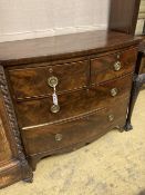 A Regency mahogany bowfronted chest of drawers, width 92cm depth 48cm height 85cm