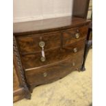 A Regency mahogany bowfronted chest of drawers, width 92cm depth 48cm height 85cm