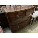 A Regency mahogany bowfront chest, width 102cm depth 50cm height 92cm