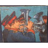 Dennis Gilbert (Modern British), oil on canvas, Salvation Army Bandsman, signed, 38 x 46cm, unframed