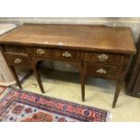 A George III mahogany crossbanded sideboard, width 153cm depth 64cm height 86cm