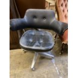 A 1960s vintage aluminium swivel office chair