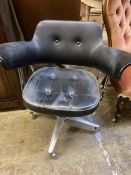 A 1960s vintage aluminium swivel office chair