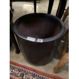 A circular glazed garden planter, height 38cm