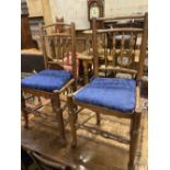 A set of six 19th century ash spindleback chairs and two other chairs