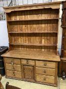 A Victorian pine dresser, width 170cm depth 64cm height 218cm