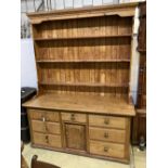 A Victorian pine dresser, width 170cm depth 64cm height 218cm