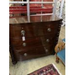 A 19th century mahogany bowfront chest of drawers, width 97cm depth 46cm height 84cm