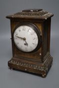 A 19th century French giltwood timepiece, with 3.75 inch convex enamelled dial, replacement