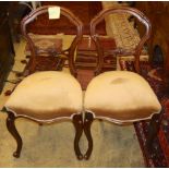 A set of six Victorian mahogany dining chairs, on cabriole legsCONDITION: Repairs to legs on some,