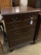 A small Edwardian George III style mahogany chest, bears Bartholomew & Fletcher label, width 66cm,