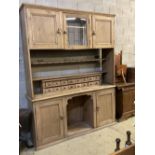 A large Victorian pine dresser, width 182cm depth 48cm height 240cmCONDITION: - 21 x 6.5cm dinner