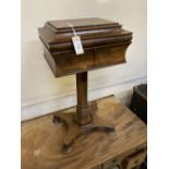 An early Victorian rosewood teapoy, width 40cm depth 33cm height 75cm