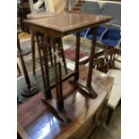 A nest of two Edwardian mahogany tea tables, width 42cm depth 34cm height 66cm