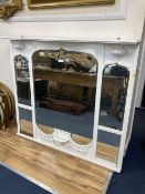 A late Victorian white painted overmantel mirror, width 128cm height 116cm