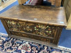 A 19th century Austrian painted pine coffer, width 95cm depth 53cm height 44cm