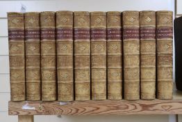 Chambers' Encyclopaedia, New Edition, Vols I - X, gilt-tooled tan half calf and green cloth, marbled