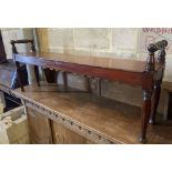 An early Victorian mahogany window seat, width 150cm, depth 28cm, height 60cm