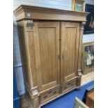 A 19th century East European pine armoire, width 150cm depth 66cm height 203cm