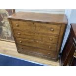 A 19th century pine four drawer chest, with painted grain, width 100cm depth 42cm height 91cm